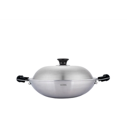 【THERMOS膳魔師】新一代複合金炒鍋_wk6系列雙耳炒鍋40cm